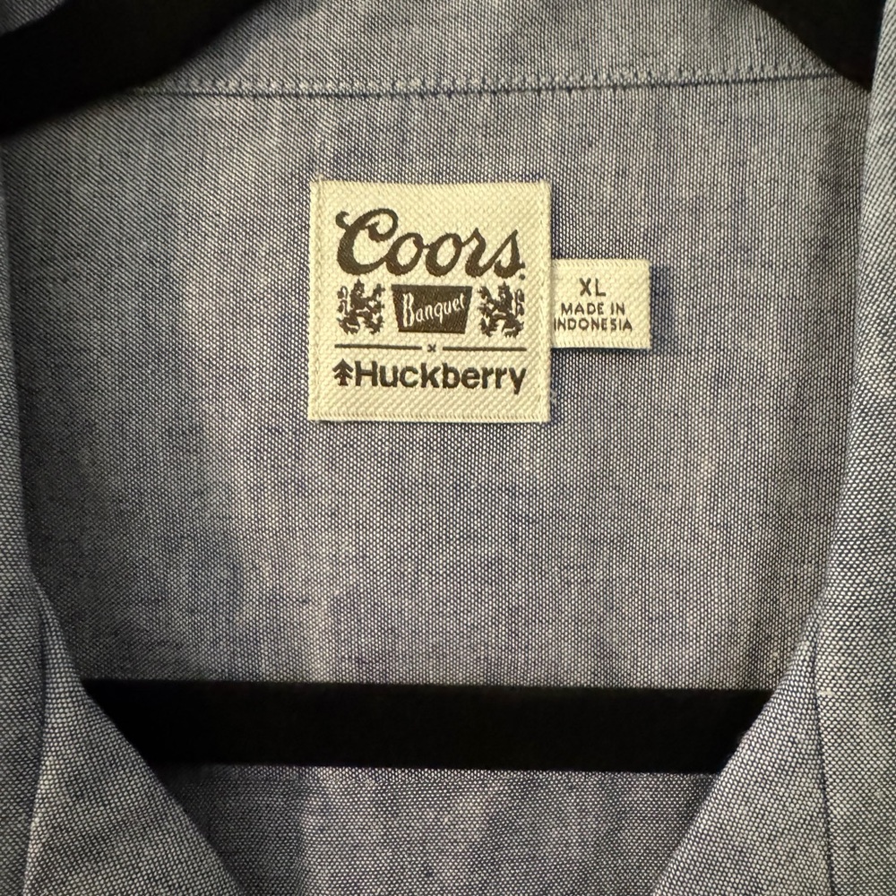 Huckberry Men's Blue Patchwork Button Down Shirt - image 2